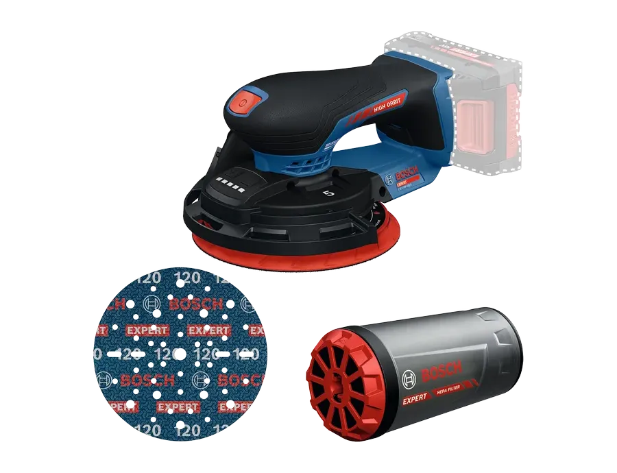 Bosch EXPERT EXEX18V-150-5 18V Akku-Exzenterschleifer 150 mm Solo mit 5 mm Schleifhub für Feinschliff