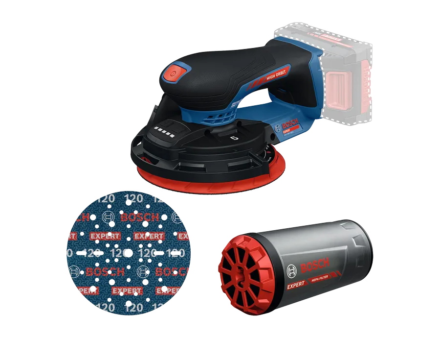 Bosch EXPERT EXEX18V-150-5 18V Akku-Exzenterschleifer 150 mm Solo mit 5 mm Schleifhub für Feinschliff