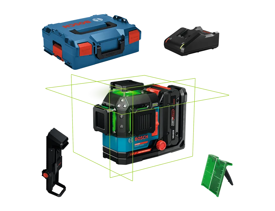 Bosch EXPERT EXLL18V-120-33CG 18V 3x360° Linienlaser mit grünen Linien für exakte Raumprojektion