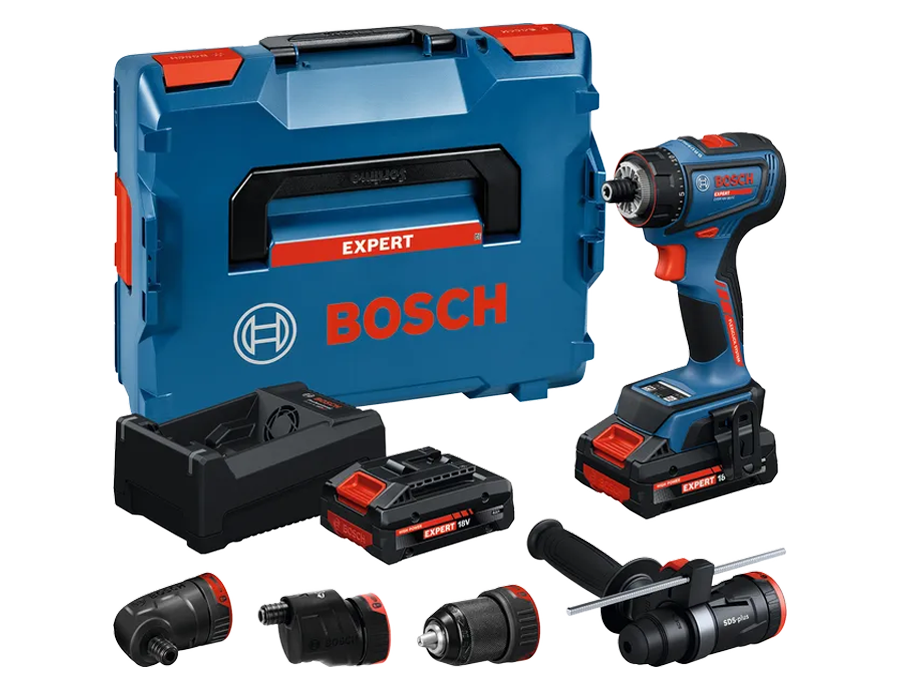 Bosch EXPERT EXSR18V-90FC 18V Akku-Schlagbohrschrauber Komplett-Set mit Akkus, Ladegerät und L-BOXX