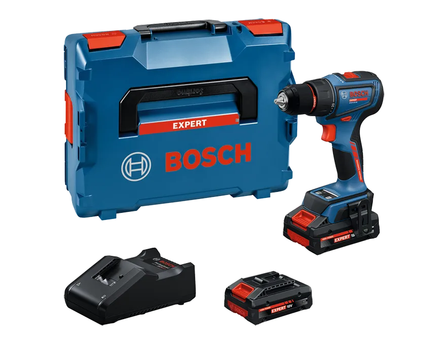 Bosch EXPERT EXSR18V-90 18V Akku-Schlagbohrschrauber Starter-Set mit zwei Akkus und Ladegerät